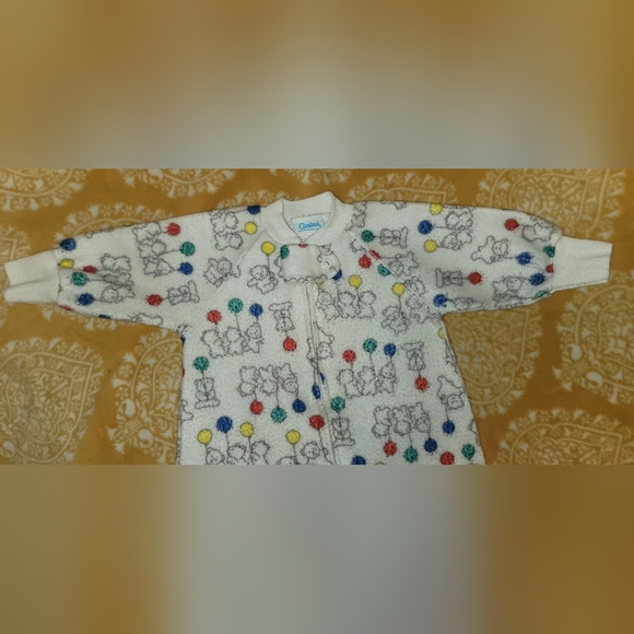 Vintage Carter's Baby Fleece Sleep Bag Sack Wearable Blanket One Size Bears - Picture 4 of 14